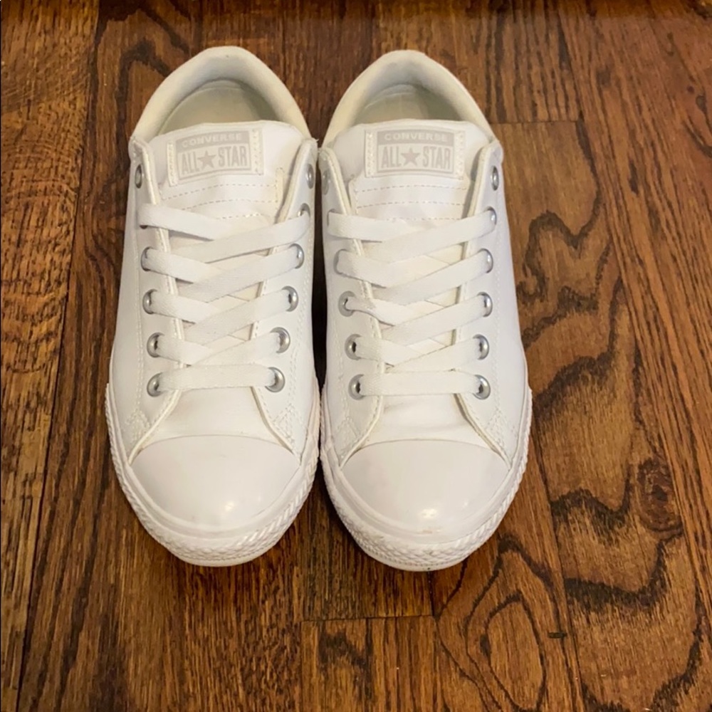 White leather Converse